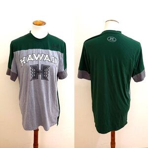 Under Armour Men's Green and Gray Tee